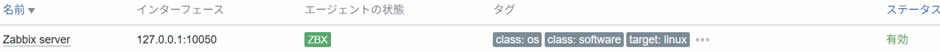 Zabbix server の状態を確認 