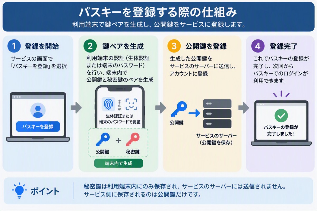 パスキーを登録する際の仕組み
