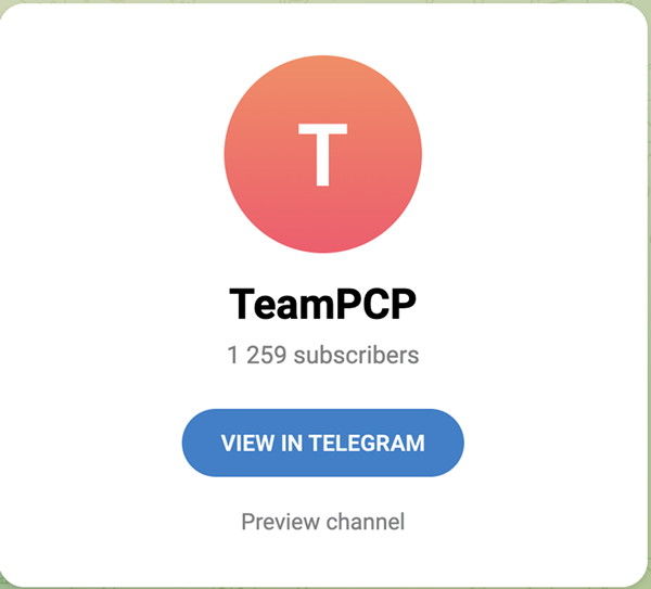 TeamPCP チャンネルの画像